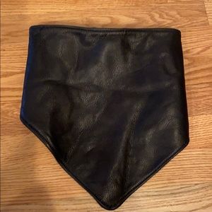 Leather bandanna with fleece